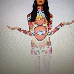 Dolls kill flaming heart dress